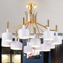 Lampadario moderno contemporaneo a 12 luci a 2 livelli 80x55 cm
