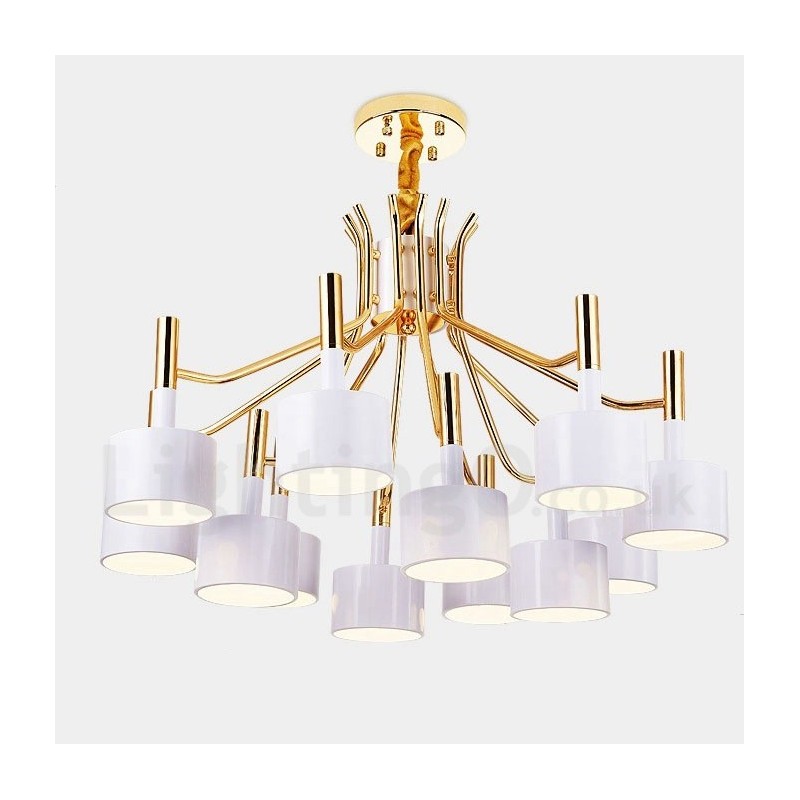 Lampadario moderno contemporaneo a 12 luci a 2 livelli 80x55 cm