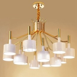 Lampadario moderno contemporaneo a 12 luci a 2 livelli 80x55 cm