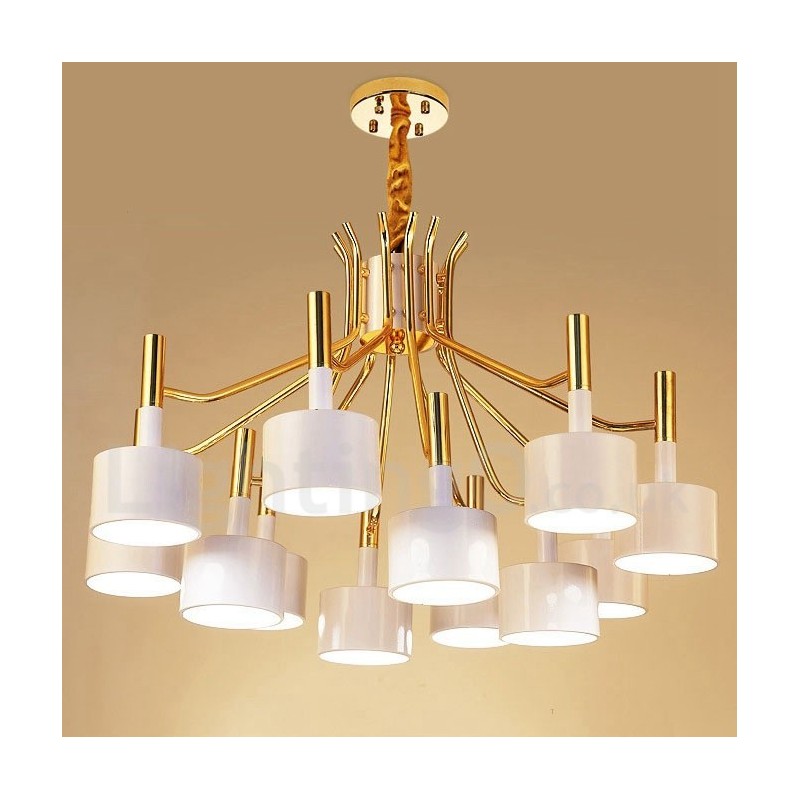 Lampadario moderno contemporaneo a 12 luci a 2 livelli 80x55 cm