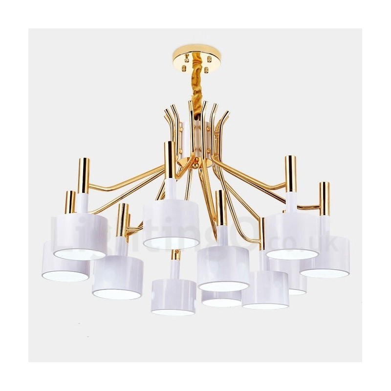 Lampadario moderno contemporaneo a 12 luci a 2 livelli 80x55 cm
