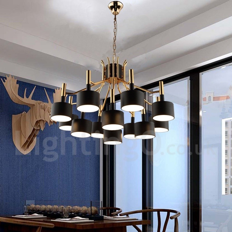 Lampadario moderno contemporaneo a 12 luci a 2 livelli 80x55 cm