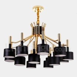 Lampadario contemporaneo a 2 livelli con 15 luci LED 95 x 55 cm