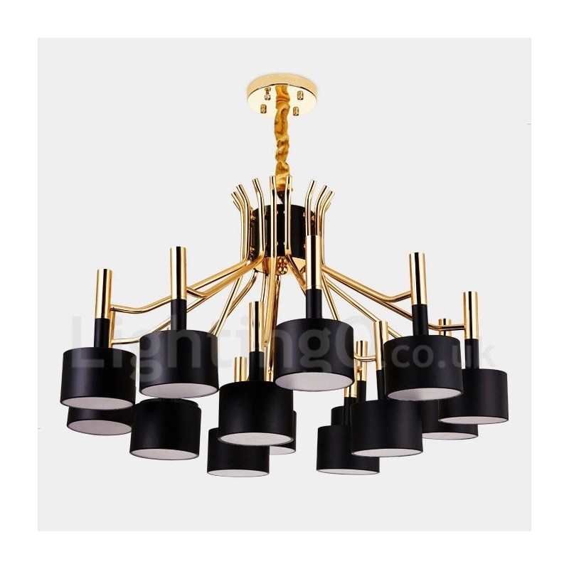 Lampadario contemporaneo a 2 livelli con 15 luci LED 95 x 55 cm