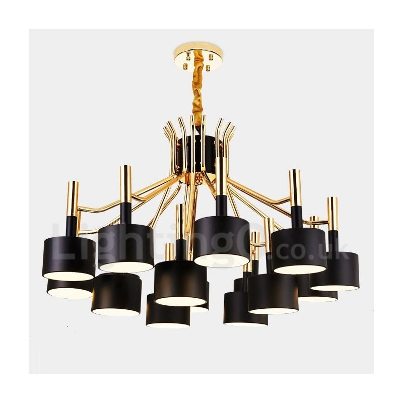 Lampadario contemporaneo a 2 livelli con 15 luci LED 95 x 55 cm