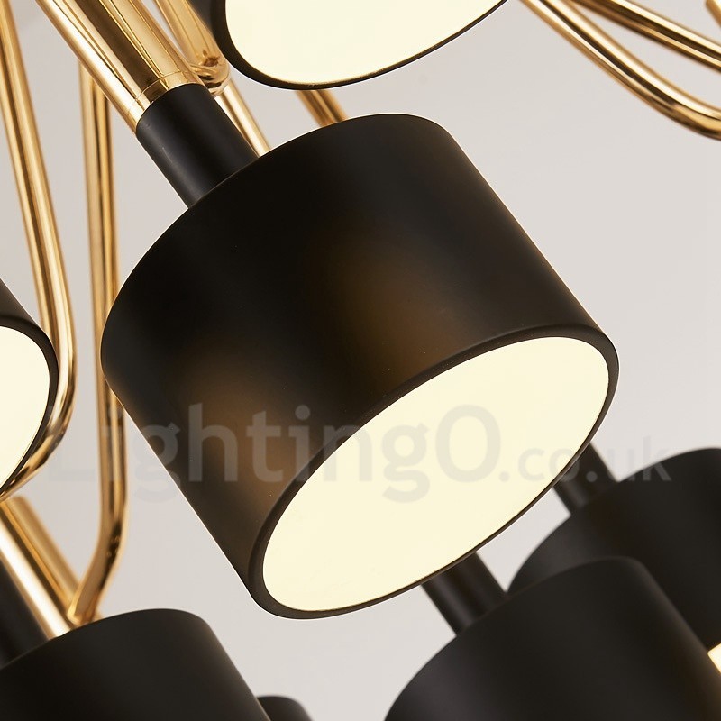 Lampadario contemporaneo a 2 livelli con 15 luci LED 95 x 55 cm