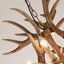 Lampadario country vintage a 12 luci LED 80x73 cm