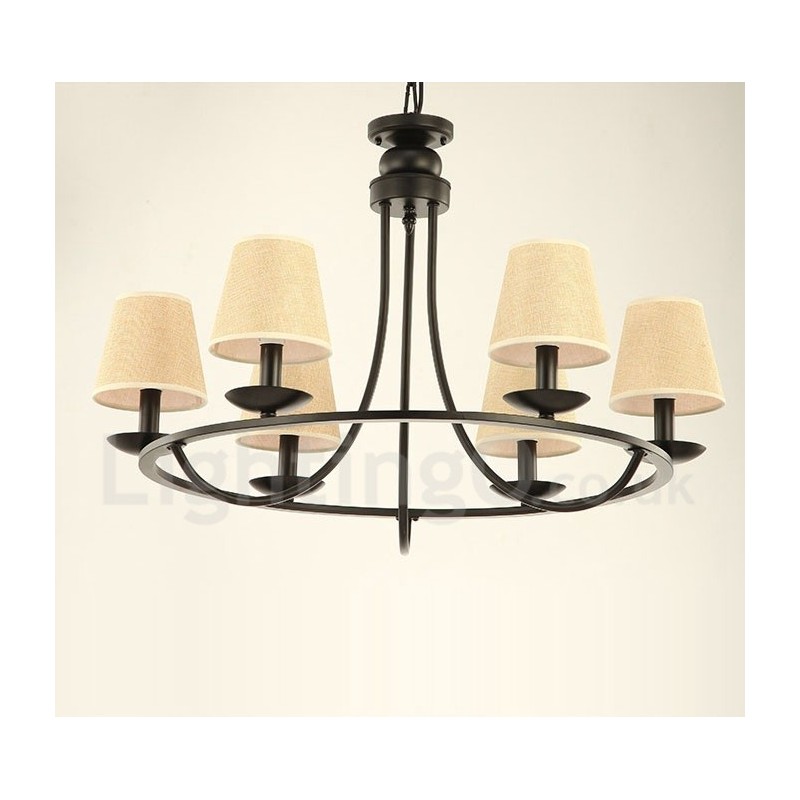 Lampadario country retrò a 6 luci 70 x 54 cm