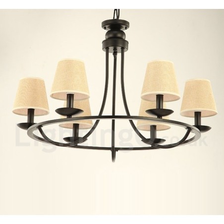 Lampadario country retrò a 6 luci 70 x 54 cm