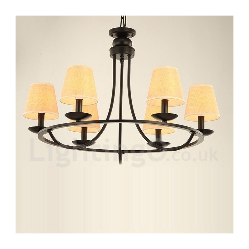 Lampadario country retrò a 6 luci 70 x 54 cm