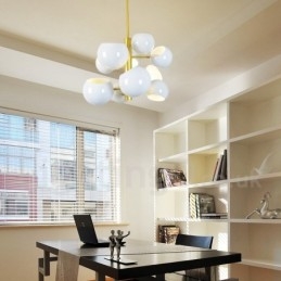 Lampadario moderno contemporaneo bianco a 10 luci 55 x 40 cm