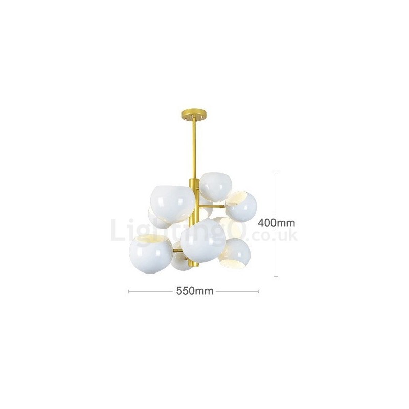 Lampadario moderno contemporaneo bianco a 10 luci 55 x 40 cm