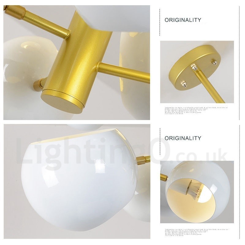 Lampadario moderno contemporaneo bianco a 10 luci 55 x 40 cm