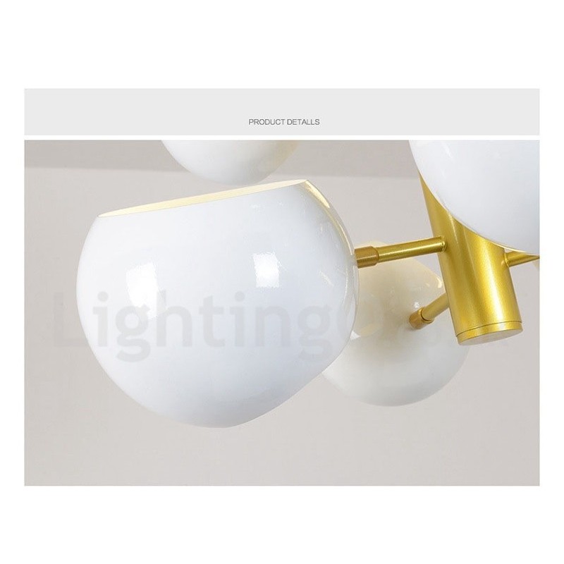 Lampadario moderno contemporaneo bianco a 10 luci 55 x 40 cm
