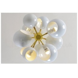 Lampadario moderno contemporaneo bianco a 10 luci 55 x 40 cm