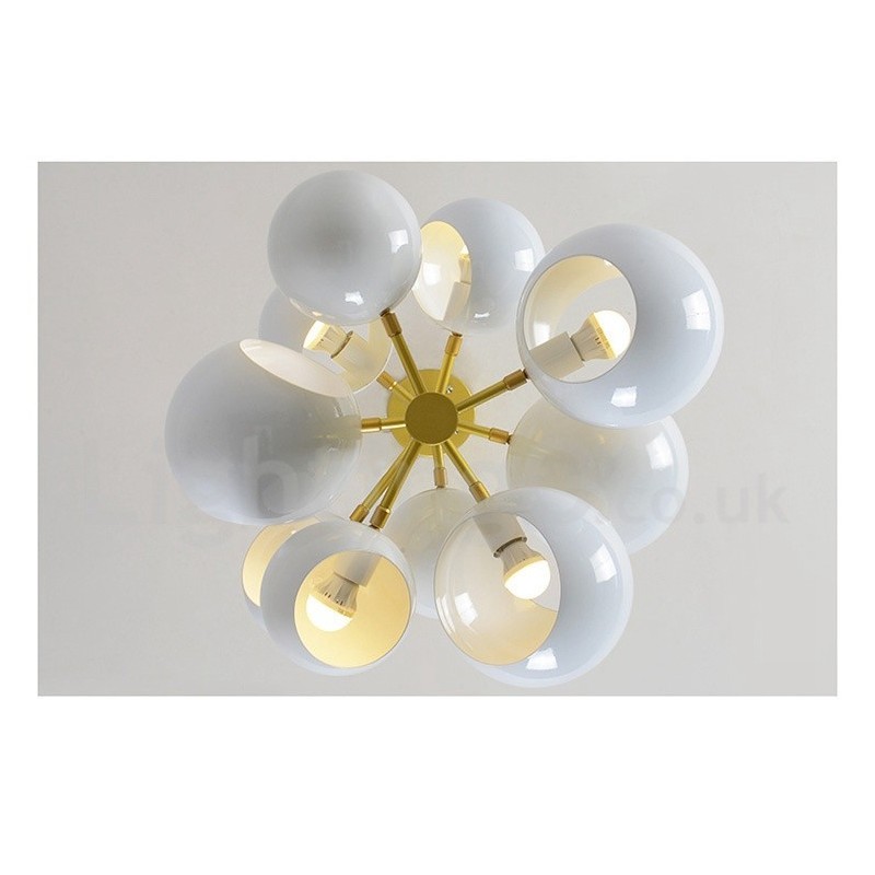 Lampadario moderno contemporaneo bianco a 10 luci 55 x 40 cm