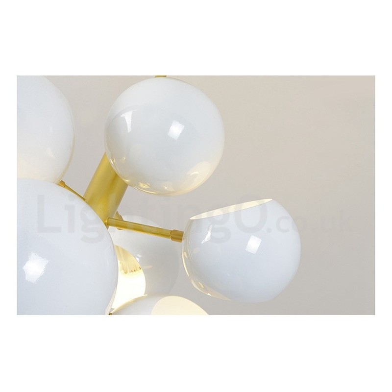 Lampadario moderno contemporaneo bianco a 10 luci 55 x 40 cm
