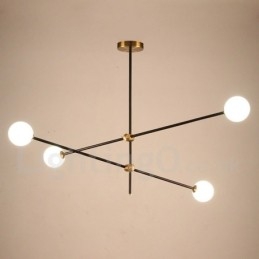 Lampadario contemporaneo a 4 luci 2 livelli 100 x 67 cm