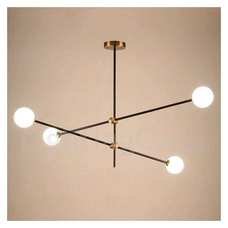 Lampadario contemporaneo a 4 luci 2 livelli 100 x 67 cm