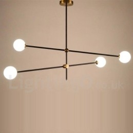 Lampadario contemporaneo a 4 luci 2 livelli 100 x 67 cm
