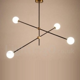Lampadario contemporaneo a 4 luci 2 livelli 100 x 67 cm