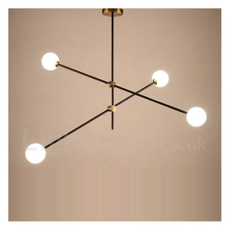 Lampadario contemporaneo a 4 luci 2 livelli 100 x 67 cm