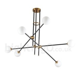Lampadario moderno contemporaneo a 6 luci, 3 livelli, 100x70 cm