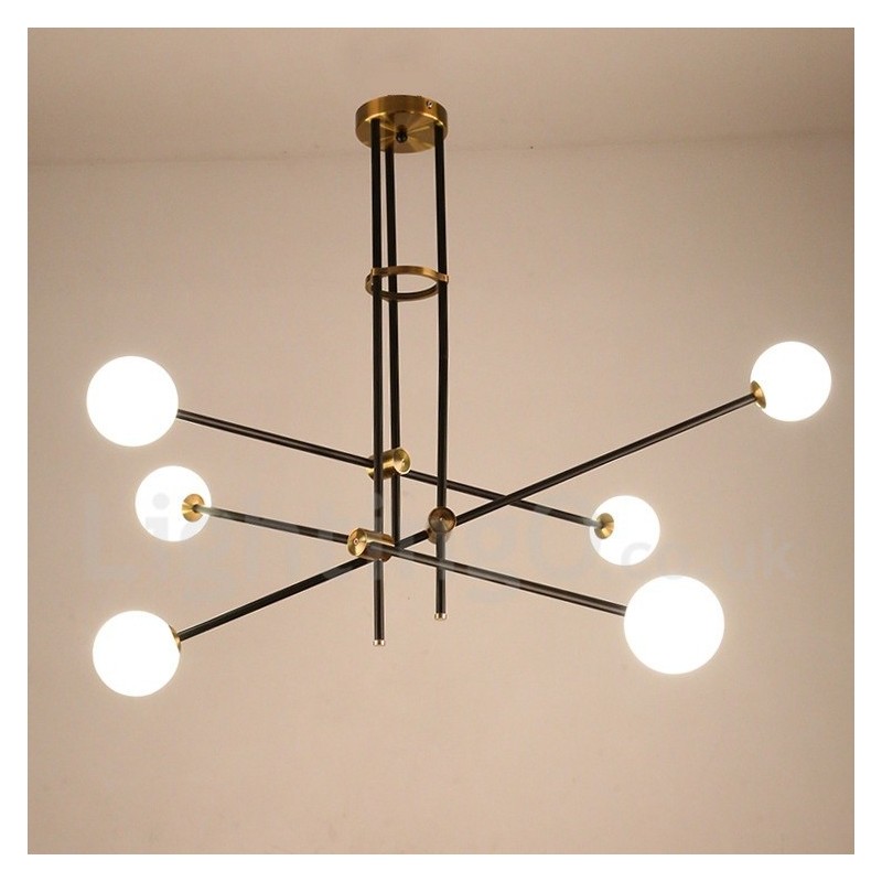 Lampadario moderno contemporaneo a 6 luci, 3 livelli, 100x70 cm