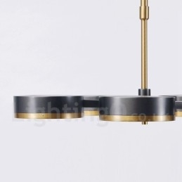 Lampadario contemporaneo a 5 luci con paralumi in vetro, 800 mm