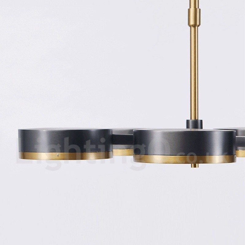 Lampadario contemporaneo a 5 luci con paralumi in vetro, 800 mm