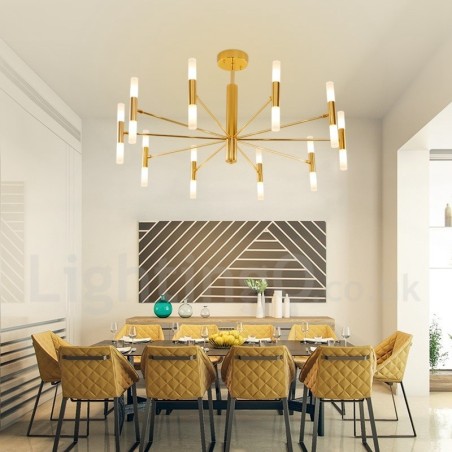 Lampadario contemporaneo LED in metallo 100 x 53 cm