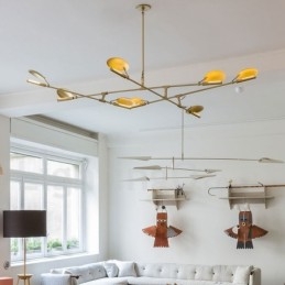 Lampadario moderno contemporaneo a 8 luci in metallo