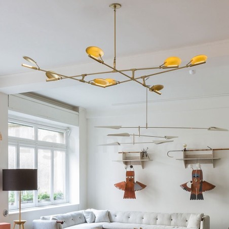 Lampadario moderno contemporaneo a 8 luci in metallo