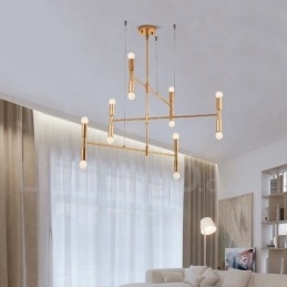 Lampadario moderno contemporaneo a 8 luci, 3 livelli, metallo, 80 cm