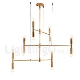 Lampadario moderno contemporaneo a 8 luci, 3 livelli, metallo, 80 cm