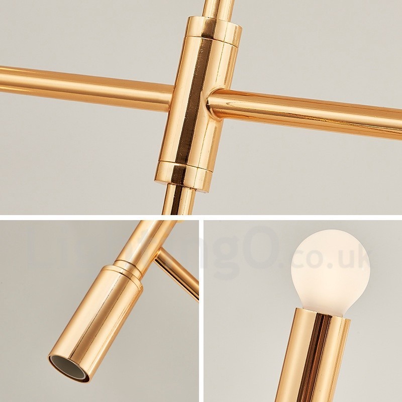 Lampadario moderno contemporaneo a 8 luci, 3 livelli, metallo, 80 cm