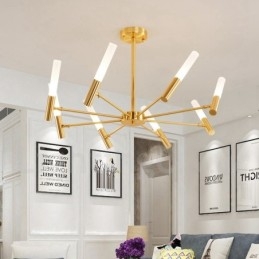 Lampadario contemporaneo girevole a 8 luci in metallo 72 x 43 cm