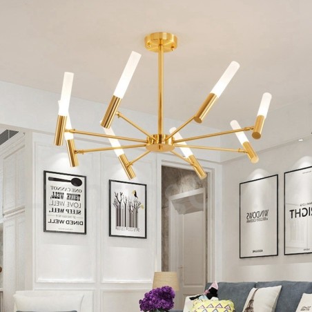 Lampadario contemporaneo girevole a 8 luci in metallo 72 x 43 cm