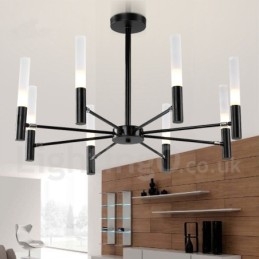 Lampadario contemporaneo girevole a 8 luci in metallo 72 x 43 cm