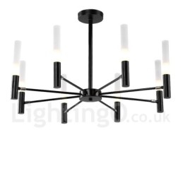 Lampadario contemporaneo girevole a 8 luci in metallo 72 x 43 cm