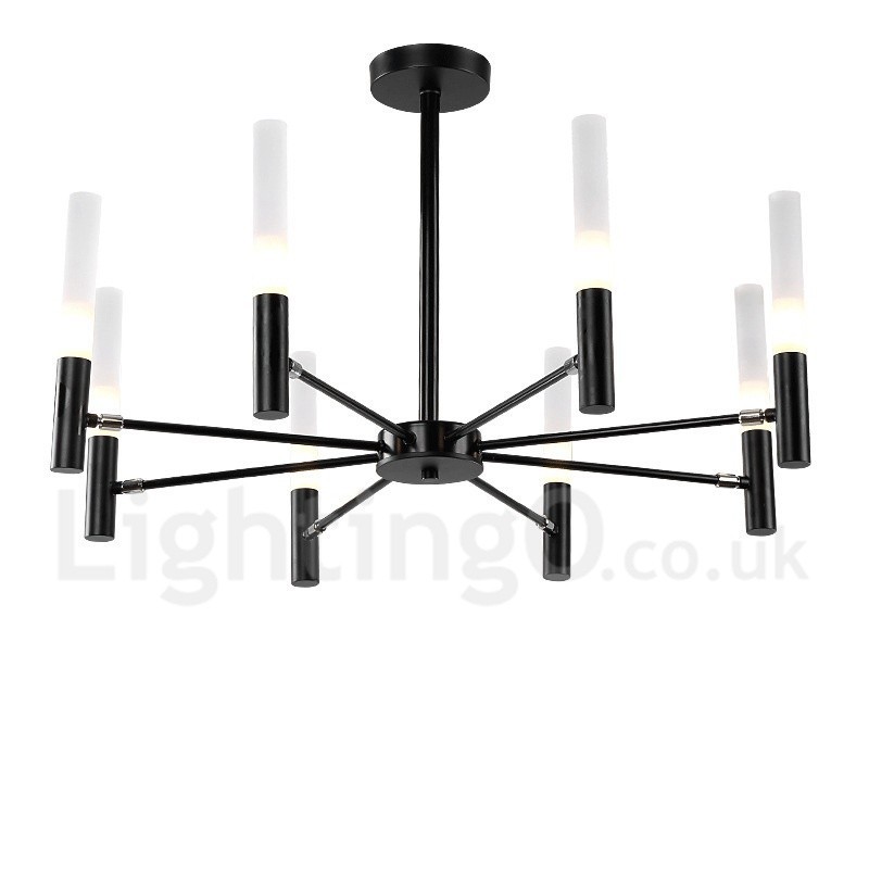 Lampadario contemporaneo girevole a 8 luci in metallo 72 x 43 cm