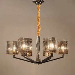 Lampadario contemporaneo moderno a 6 luci in vetro 75 x 40 cm