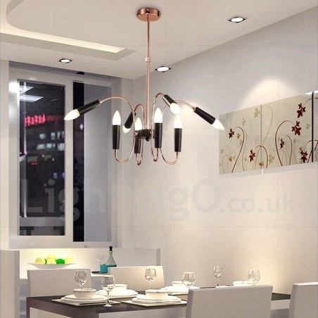 Lampadario moderno contemporaneo a 2 livelli 8 luci 75x75 cm