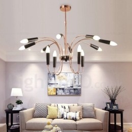 Lampadario moderno contemporaneo a 2 livelli con 12 luci