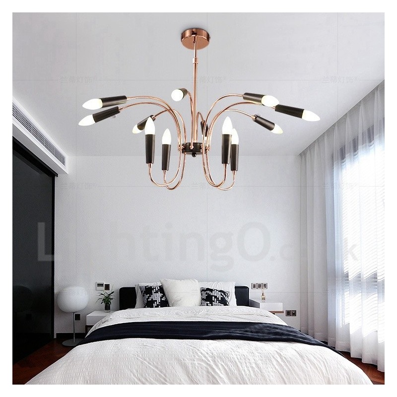 Lampadario moderno contemporaneo a 2 livelli con 12 luci