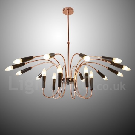 Lampadario contemporaneo a 2 livelli con 18 luci LED 105 x 85 cm