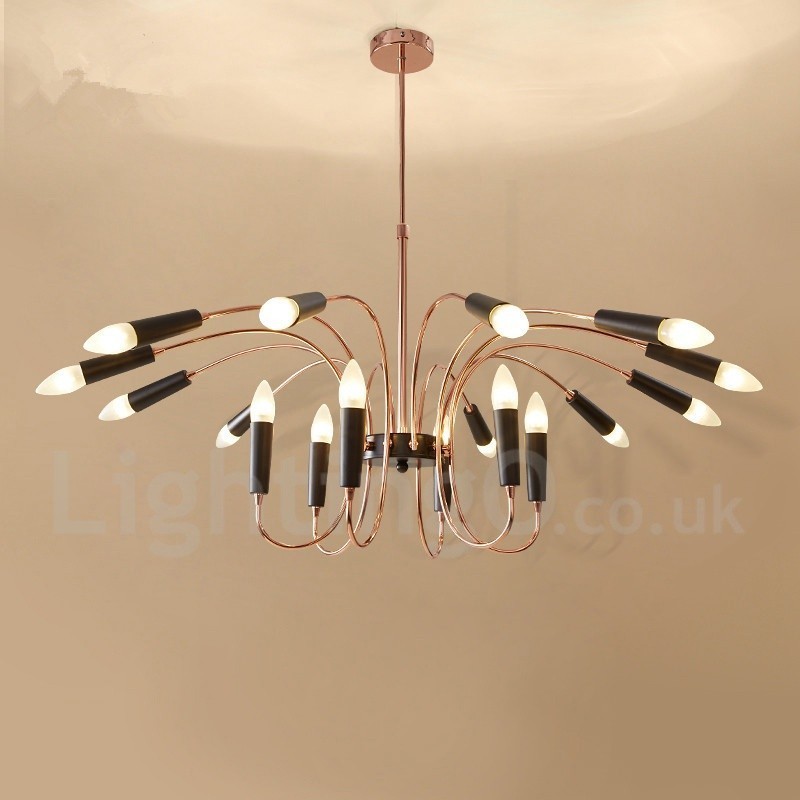 Lampadario contemporaneo a 2 livelli con 18 luci LED 105 x 85 cm