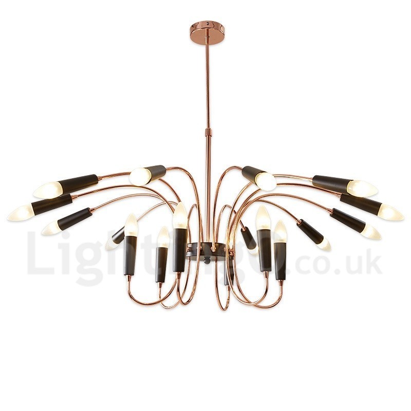 Lampadario contemporaneo a 2 livelli con 18 luci LED 105 x 85 cm
