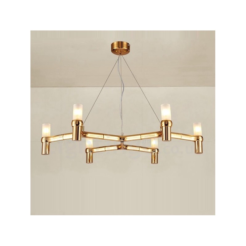 Lampadario moderno contemporaneo a 6 luci a un livello