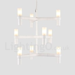 Lampadario contemporaneo moderno a 9 luci a 3 livelli in cristallo imitato 50x50 cm